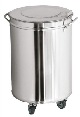 Koš s poklopem (50 litrů, ⌀380mm, v=615 mm) - Gastro příslušenství - Odpadkové koše - Nerezové koše