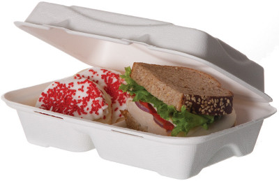 EKO MenuBox 2-dílný 230x150x70mm z cukrové třtiny, 50ks - Eko jednorázové nádobí a obaly - Bagasse Menuboxy z cukrové třtiny