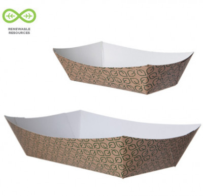 EKO Papírová miska na nachos, hranolky 165x110x38mm, 1000ks - Eko jednorázové nádobí a obaly - Papírové misky, tácky