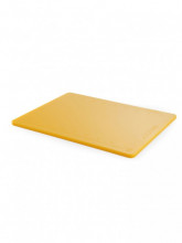 PE deska krájecí 500x380x12mm HACCP žlutá s ryskou - Špalky na maso Masodesky Porcovací desky - Krájecí desky plastové