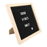 Securit Nasouvací tabulka 30x30cm s dřevěným rámem, 176ks akryl. písmena,číslice a symboly - Barový, restaurační servis a hotelové doplňky - Nabídkové tabule nástěnné
