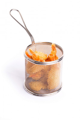 Servírovací nerezový košík mini fritovací koš kulatý ø90x90mm - Gastro příslušenství - CATERING Servírovací podnosy, misky, vaničky, košíky - Bufet, Servírovací koše