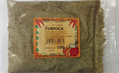 Čubrica kořenící směs bez lepku, bez glutamanu 100g Kasia - - Koření - Kořenící směsi - Kořenící směsi do 100g