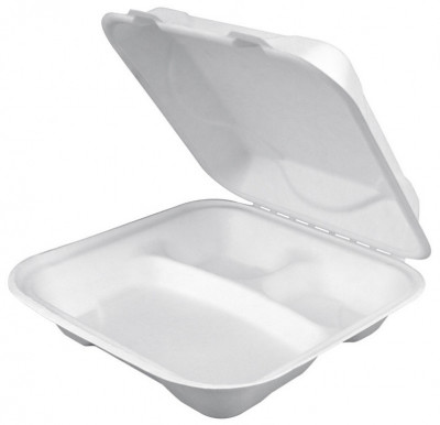 EKO MenuBox 3-dílný 200x200x75mm z cukr. třtiny - Eko jednorázové nádobí a obaly - Bagasse Menuboxy z cukrové třtiny