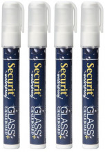 Securit®  Voděodolný popisovač, 2-6mm, 4x bílý - Barový, restaurační servis a hotelové doplňky - Popisovače na tabuli a sklo