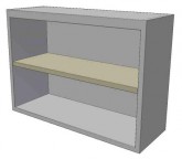 Nerezová závěsná skříňka otevřená 1100x350x600 - Nerezové skříně - Nerezové skříňky nástěnné
