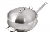 Pánev WOK s mřížkou a poklicí Ø32cm, v=8cm - Hrnce, Pekáče, Pánve - Pánve