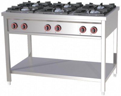 SPF 120G Sporák plynový 2x4kW + 4x7kW (REDFOX) - Řada 700 - Linka-700 - Sporáky řada 700