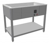 Výdejní stůl s ohřevem vanový KSVOH-4LS 1500x700x850 - Vodní lázně a Ohřívače talířů - Vodní lázně