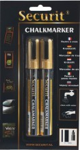 Securit® Tekutý křídový popisovač 2-6mm, sada 2ks zlatý - Barový, restaurační servis a hotelové doplňky - Popisovače na tabuli a sklo