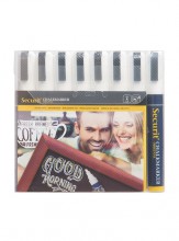 Securit® Tekutý křídový popisovač 2-6mm, sada 8ks bílý - Barový, restaurační servis a hotelové doplňky - Popisovače na tabuli a sklo