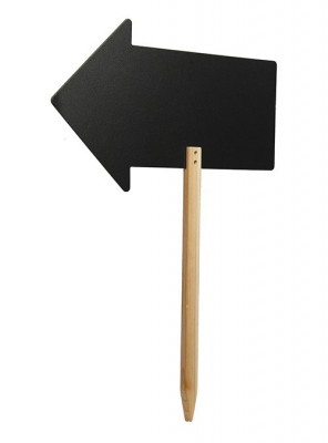 Securit® Silhouette Zapichovací popisovací tabulka tvaru ŠIPKA s dřevěným kolíkem a popisovačem - Barový, restaurační servis a hotelové doplňky - Zapichovací popisovací tabulky - cenovky
