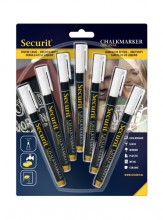 Securit® Tekutý křídový popisovač 1-2mm, sada 7ks bílý - Barový, restaurační servis a hotelové doplňky - Popisovače na tabuli a sklo