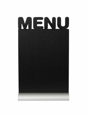Securit® Stolní popisovací tabule MENU s popisovačem, hliníkový stojánek - Barový, restaurační servis a hotelové doplňky - Nabídkové tabule stolní - Tabulka s motivy s hliníkovým podstavcem