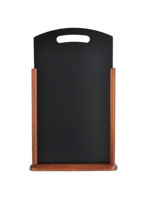 Securit® Stolní popisovací tabulka s madlem 21x45 cm, tmavě hnědá - Barový, restaurační servis a hotelové doplňky - Nabídkové tabule stolní - Popisovací tabulky s dřevěním rámem