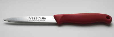 Nůž kuchyňský 4 červený s logem VESELÝ - Nože, Ocílky, Rukavice, Zástěry - KDS - Nože kuchyňské