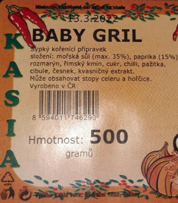 Baby gril 500g kořenící směs s mořskou solí bez lepku a bez glutamanu - - Koření - Kořenící směsi - Kořenící směsi do 500g